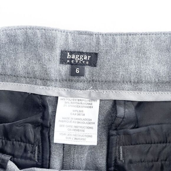 Haggar Womens Pants Trouser Slacks Gray Silver Threads Petite Size 6 - Picture 5 of 10